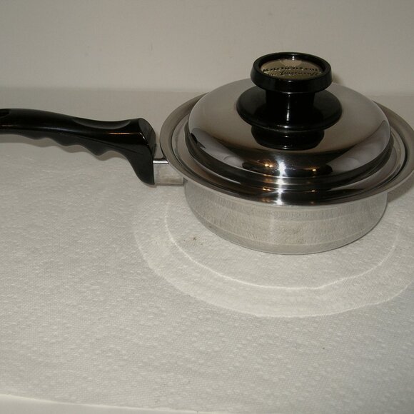 Kitchen Craft West Bend Americraft Skillet Fry Pan 8" 1 Qt SS w/Lid Like NEW